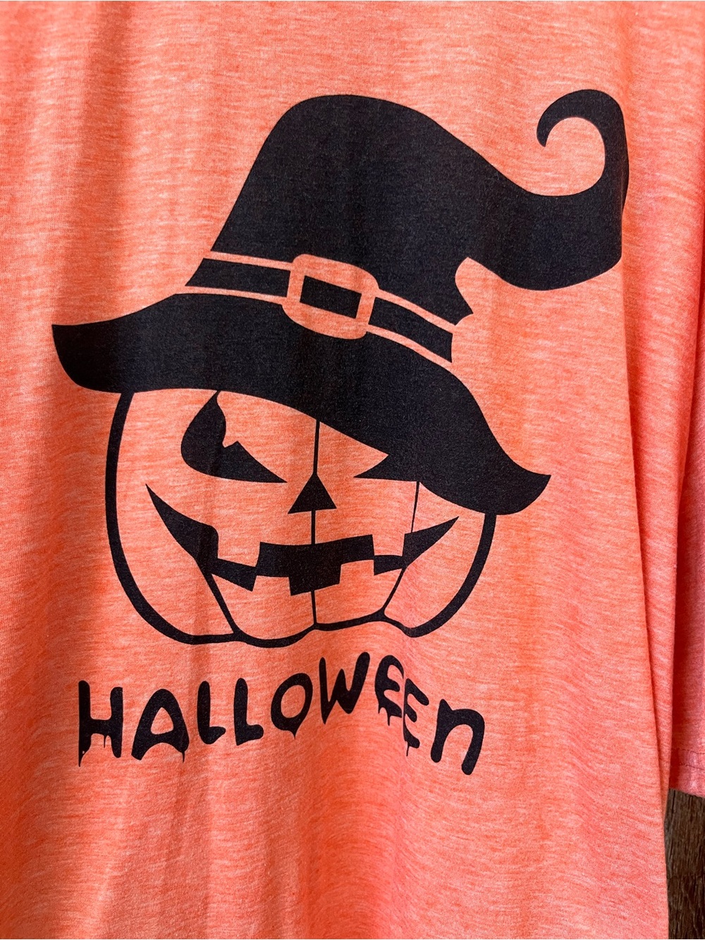 Halloween Pumpkin Witch Tee - Orange and Black 3x - Picture 4 of 5